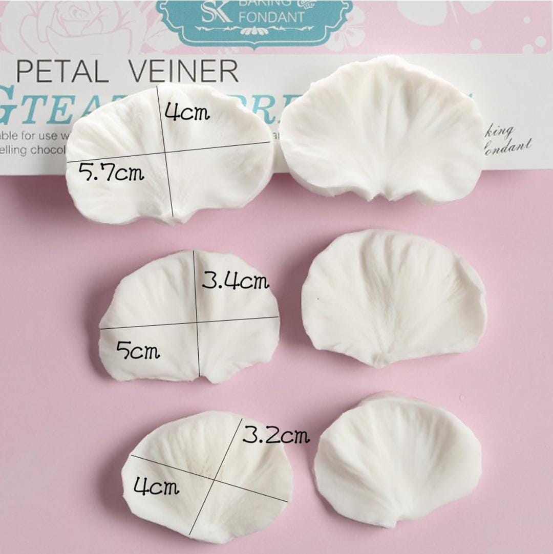 Bakewareind Orchid Petal Flower Veiner Silicone Mould & Stainless Cutter, {Select Design} - Bakeware India