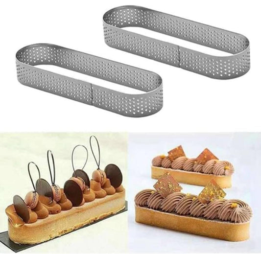 Bakewareind Oval Perforated Tart Rings 6pcs - Bakeware India