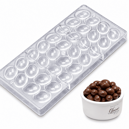 Bakewareind Oval Polycarbonate Chocolate Mould, 32 cavity - Bakeware India