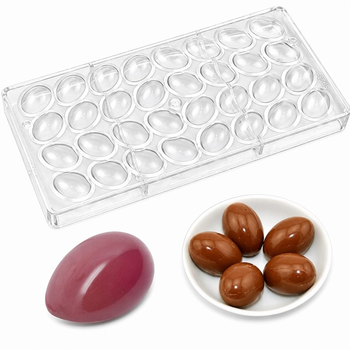 Bakewareind Oval Polycarbonate Chocolate Mould, 32 cavity - Bakeware India