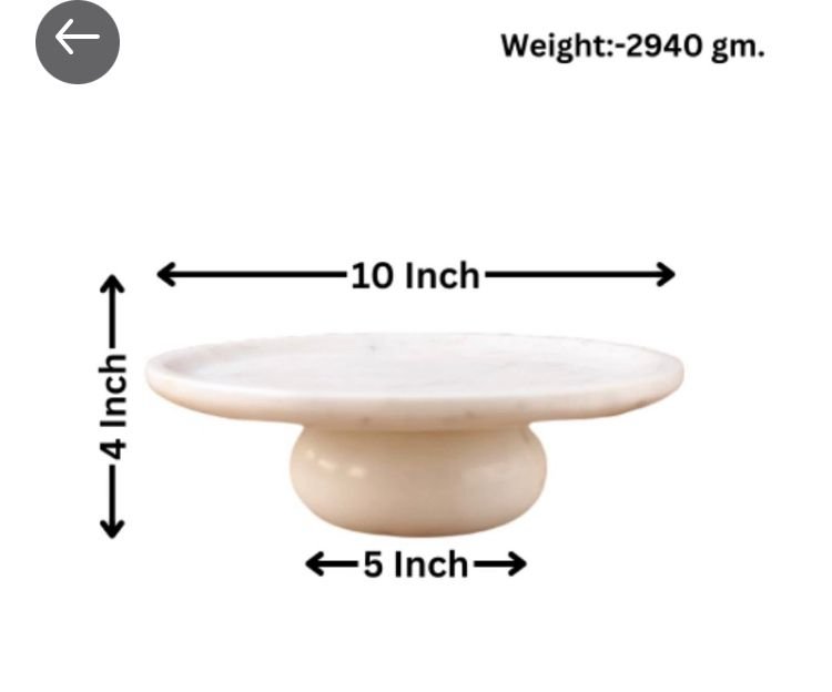 Bakewareind Oval White Low Height Cake Stand - Bakeware India