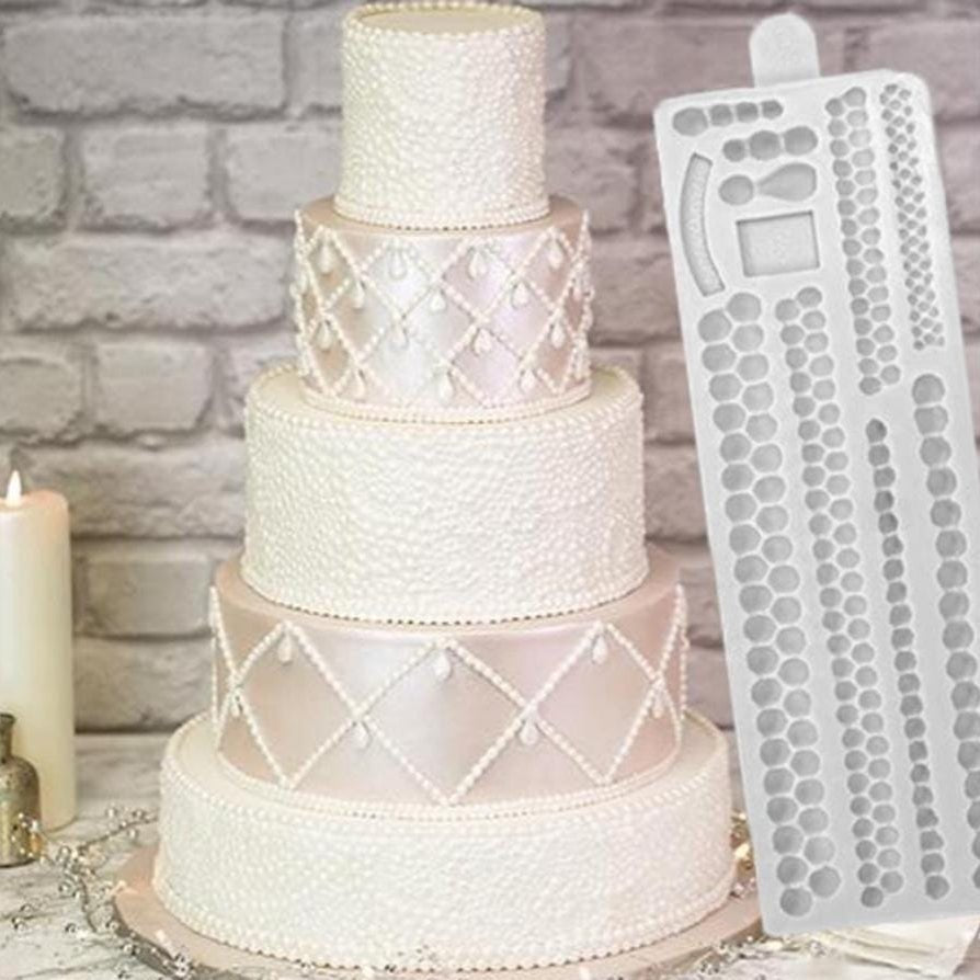 Bakewareind Pearl Droplet Lace Fondant Silicone Mould - Bakeware India