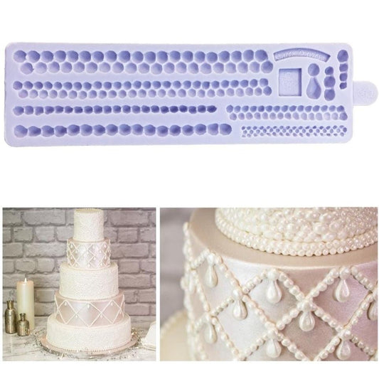 Bakewareind Pearl Droplet Lace Fondant Silicone Mould - Bakeware India