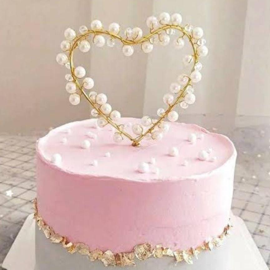 Bakewareind Pearl Heart Cake Decoration Cake Topper - Bakeware India