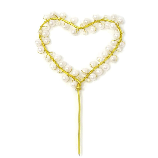 Bakewareind Pearl Heart Cake Decoration Cake Topper - Bakeware India
