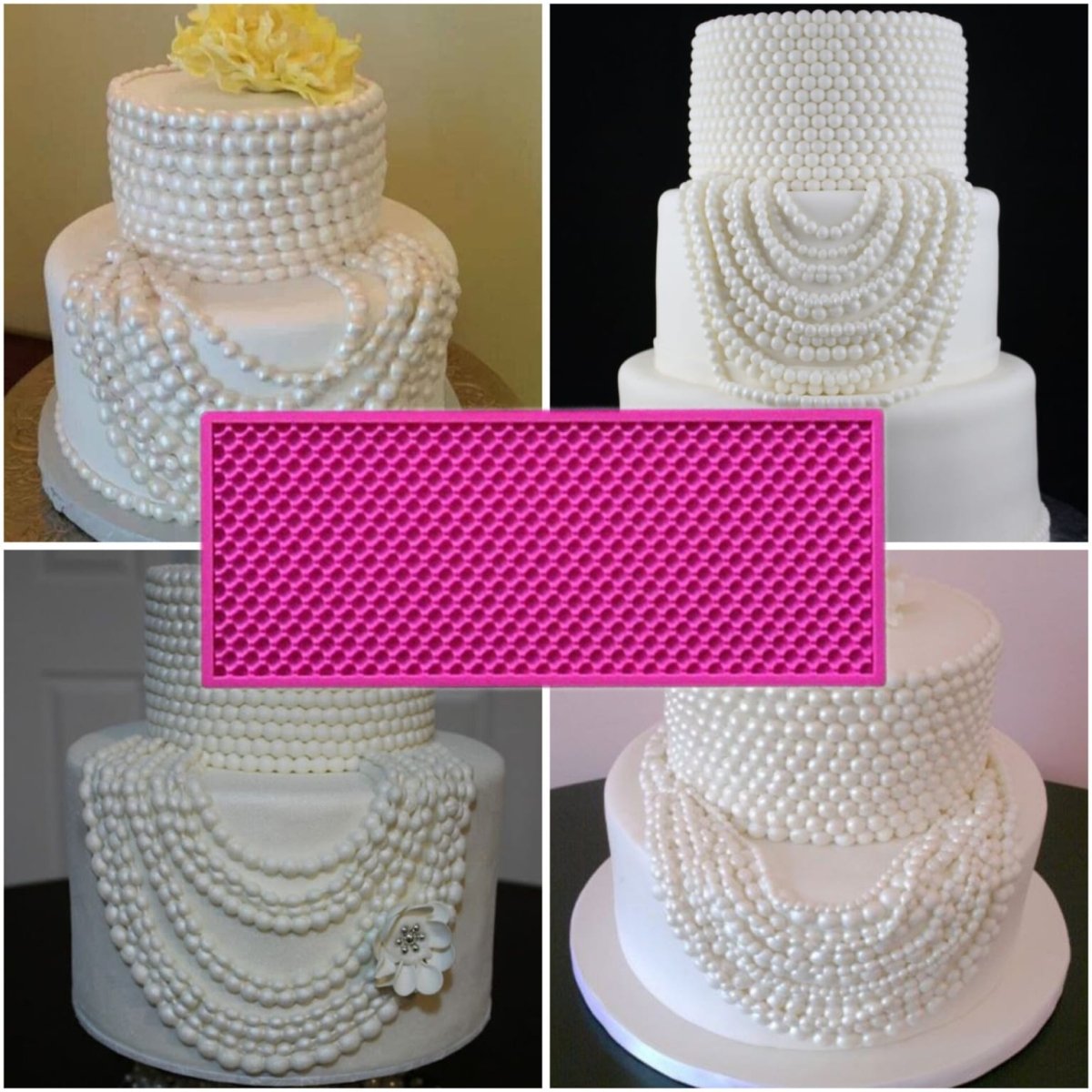 Bakewareind Pearl Lace Texture Mat Fondant Silicone Mould - Bakeware India