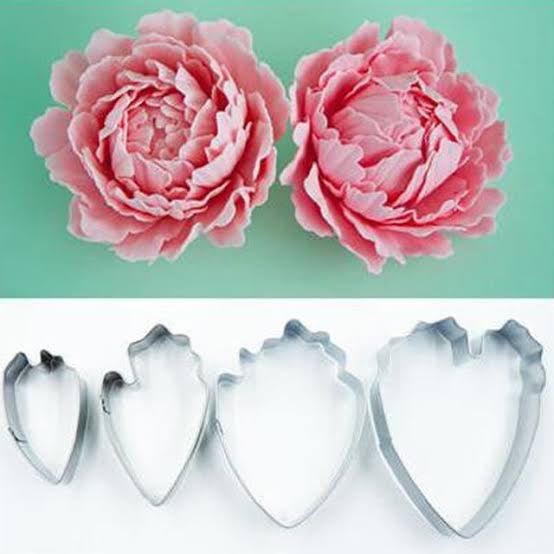 Bakewareind Peony Flower Steel Cutter, 4pcs - Bakeware India