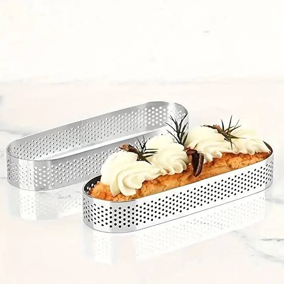 Bakewareind Perforated Oval Tart Ring, 8inch - Bakeware India