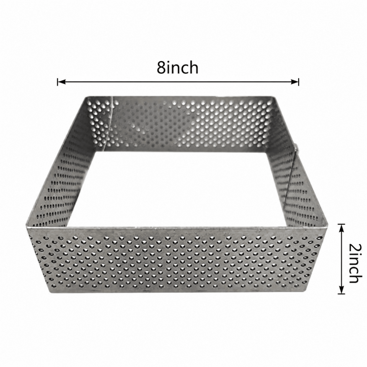 Bakewareind Perforated Square Tart Ring, 8inch - Bakeware India