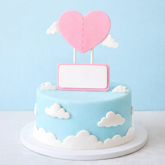 Bakewareind Personalized Message Heart Cake Topper - Bakeware India
