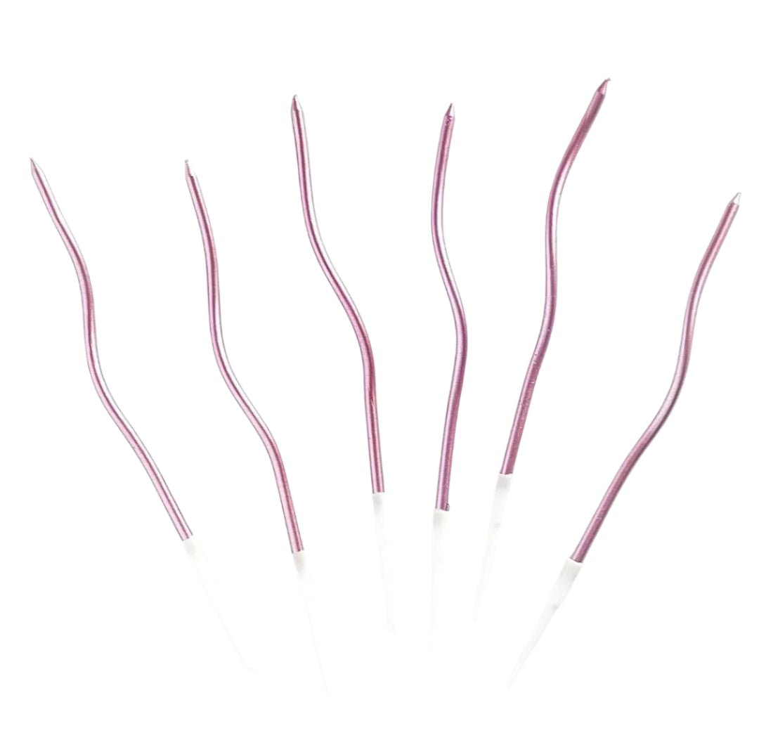 Bakewareind Pink Metallic Spiral Cake candles 6pc - Bakeware India