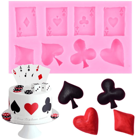 Bakewareind Poker Playing Card Theme Fondant Chocolate Silicone Mould - Bakeware India