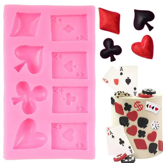Bakewareind Poker Playing Card Theme Fondant Chocolate Silicone Mould - Bakeware India