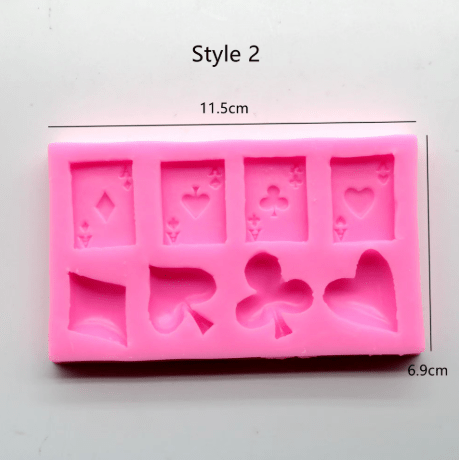 Bakewareind Poker Playing Card Theme Fondant Chocolate Silicone Mould - Bakeware India