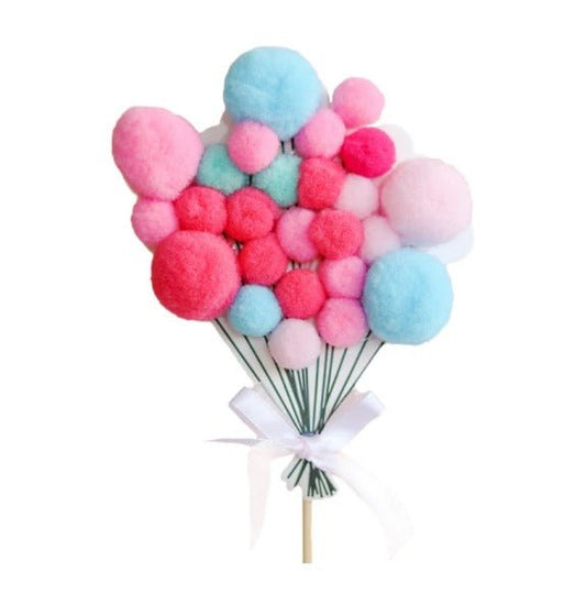Bakewareind Pompom Multicolor Ball Cake Decoration Cake Topper - Bakeware India