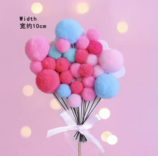 Bakewareind Pompom Multicolor Ball Cake Decoration Cake Topper - Bakeware India