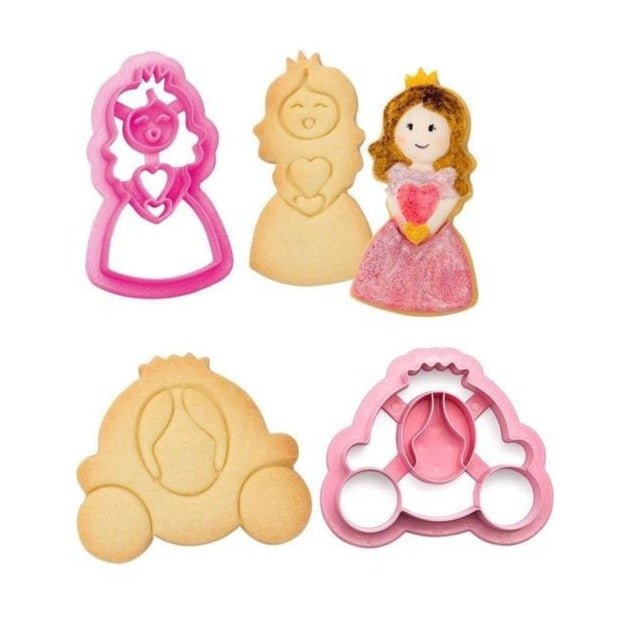 Bakewareind Princess Carriage SugarCraft Cookie Fondant Cake Cutter Set,2Pc - Bakeware India