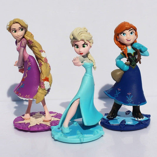Bakewareind Princess Elsa Anna Rapunzel Toy Cake Topper, 3Pcs - Bakeware India