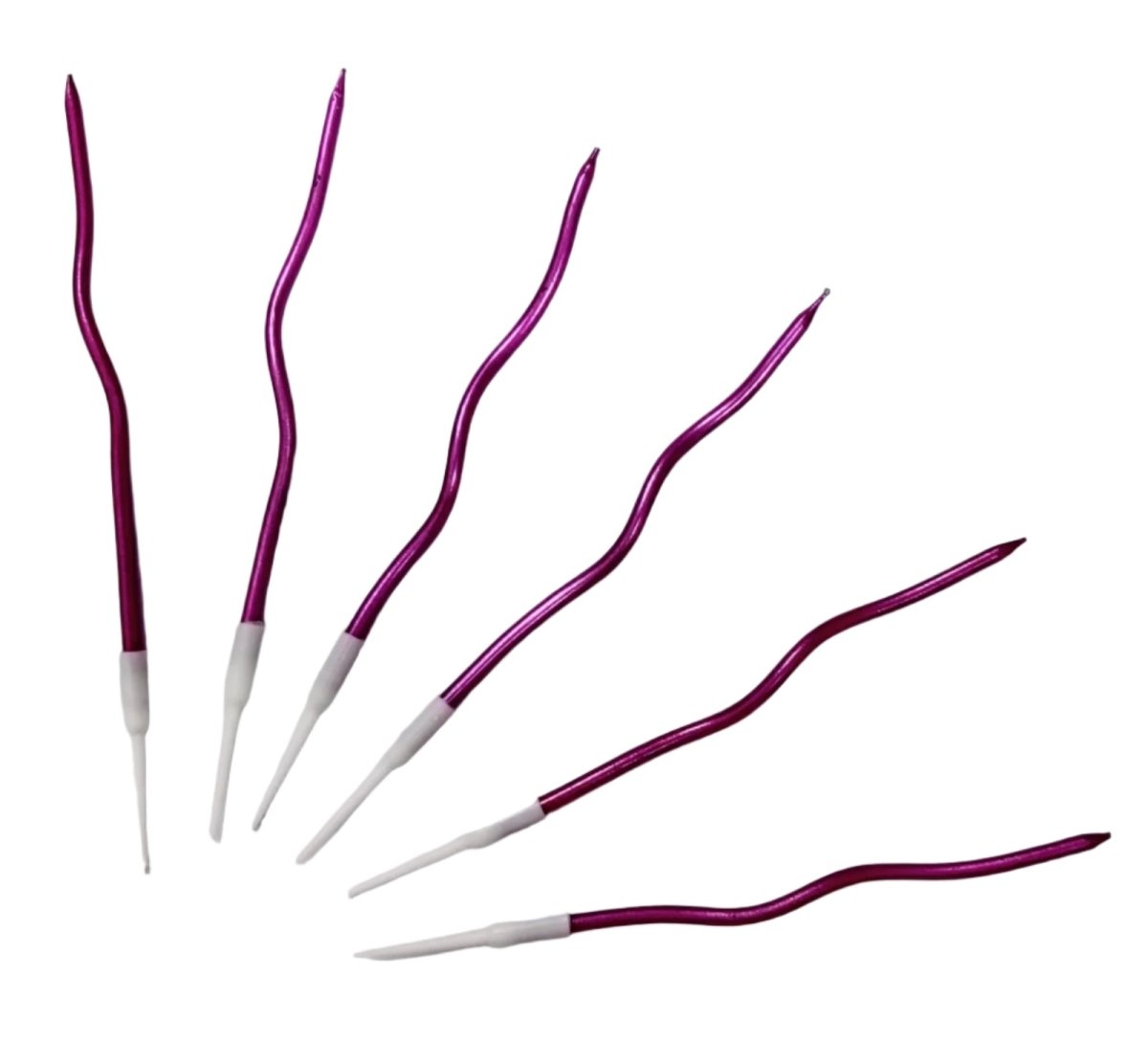 Bakewareind Purple Metallic Spiral Cake candles 6pc - Bakeware India