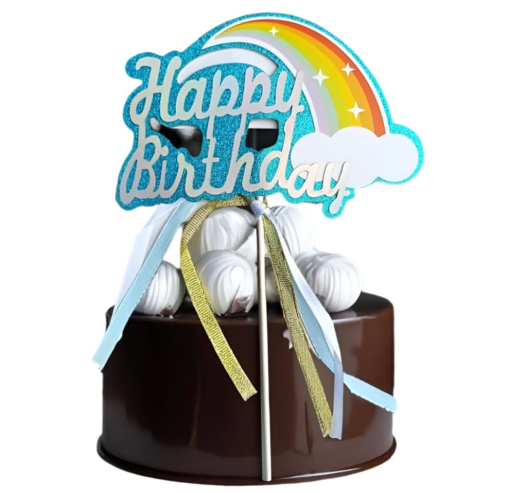 Bakewareind Rainbow Happy Birthday Cake Decoration Cake Topper - Bakeware India