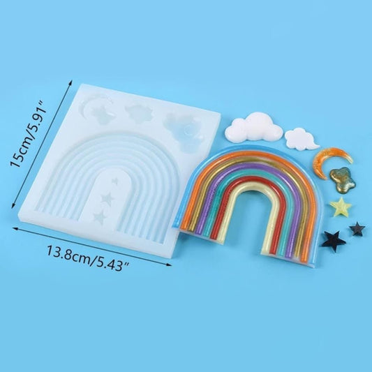 Bakewareind Rainbow Star Moon Cloud Fondant Silicone Chocolate Mould - Bakeware India