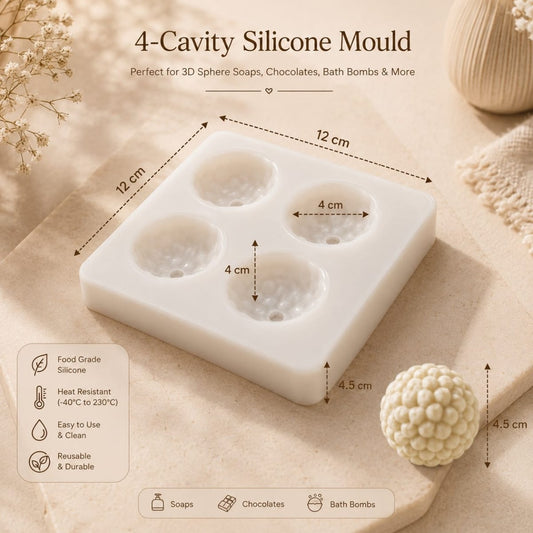 Bakewareind Raspberry Berry Chocolate Mousse Cake Silicone Mould, 4 cavity - Bakeware India