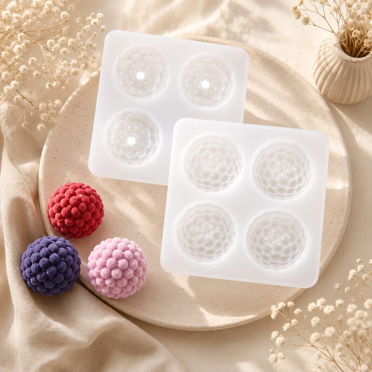 Bakewareind Raspberry Berry Chocolate Mousse Cake Silicone Mould, 4 cavity - Bakeware India