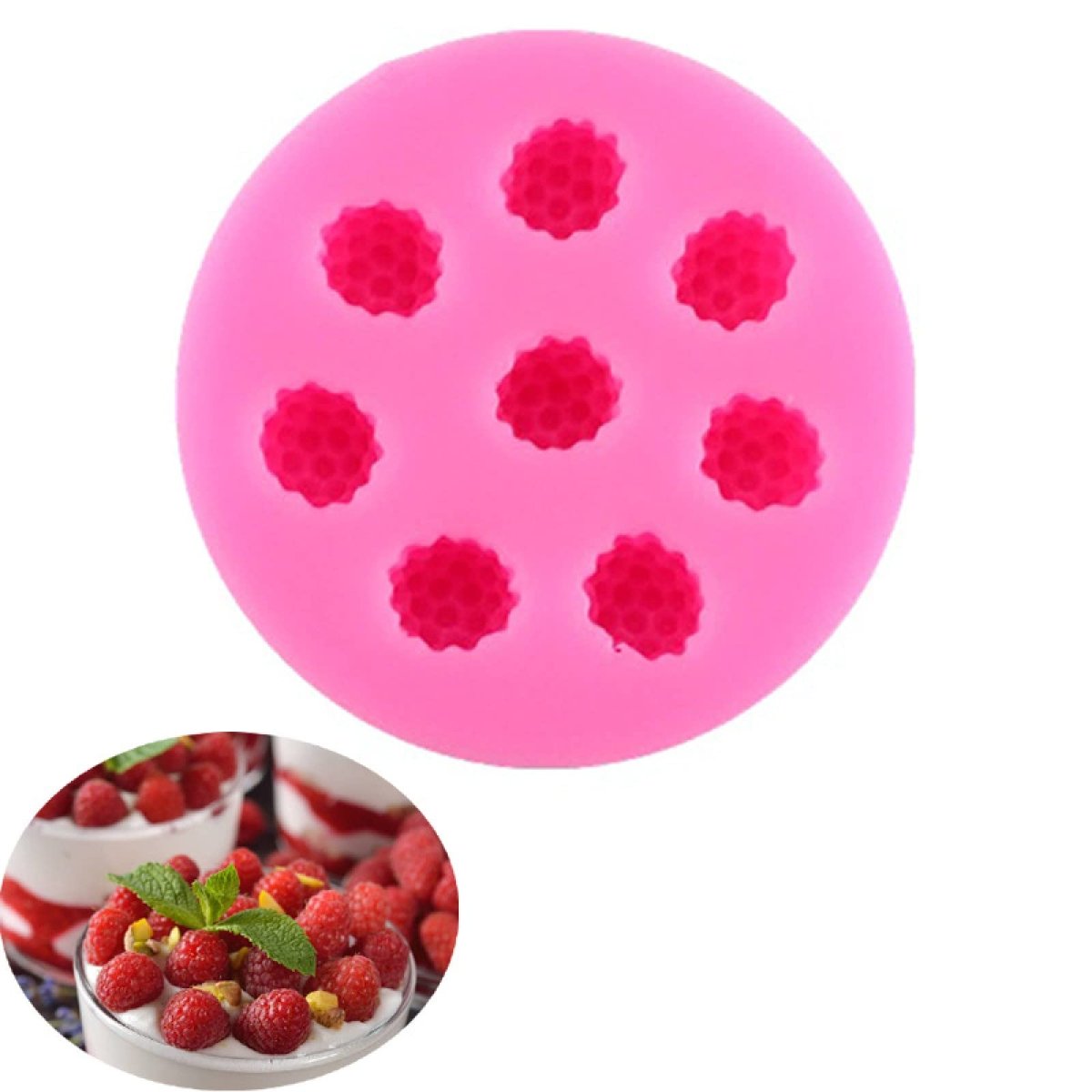 Bakewareind Raspberry Berry Fondant Chocolate Cake Silicone Mould, 9 cavity - Bakeware India