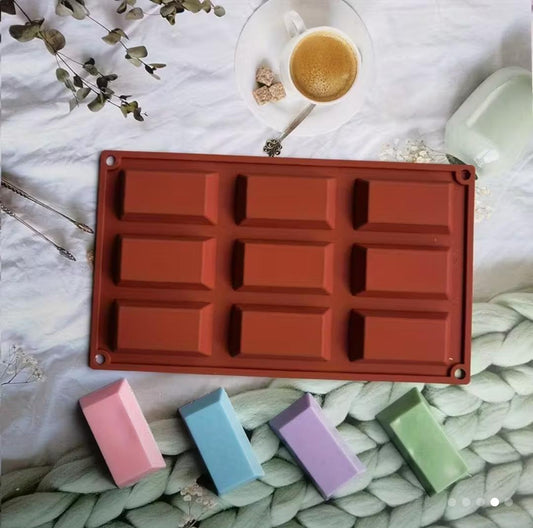 Bakewareind Rectangle Bread Loaf Pan Entrement Silicone Chocolate Mould, 9 Cavity - Bakeware India