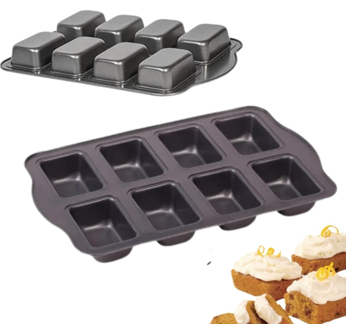 Bakewareind Rectangle Loaf Bread Cavity Nonstick Tray Pan - Bakeware India