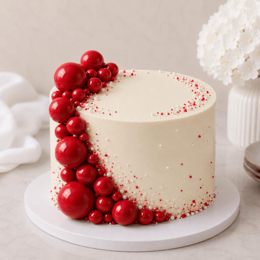 Bakewareind Red Faux Ball Topper Cake Decorating,20pcs - Bakeware India