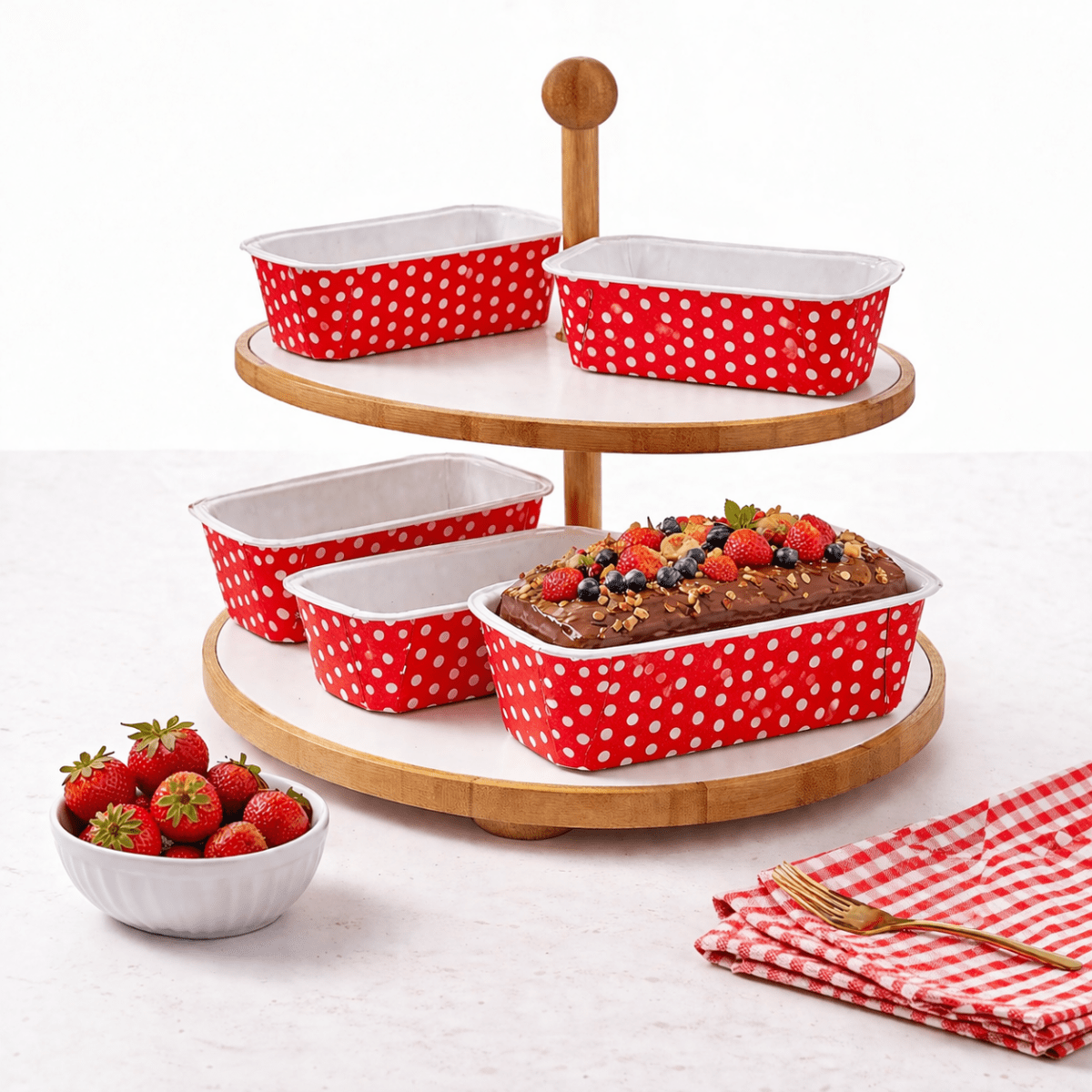 Bakewareind Red Plum Loaf Bake And Serve Liners , 10pcs - Bakeware India
