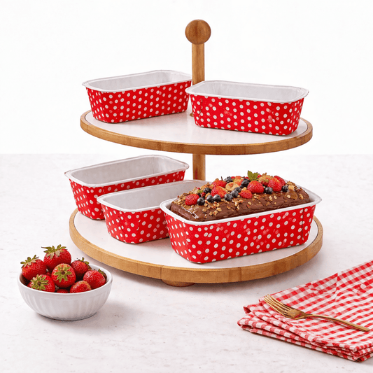 Bakewareind Red Plum Loaf Bake And Serve Liners , 10pcs - Bakeware India