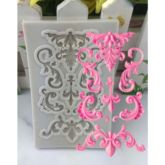 Bakewareind Relief Baroque Silicone Fondant Mould Vintage Cake Border Decorating - Bakeware India