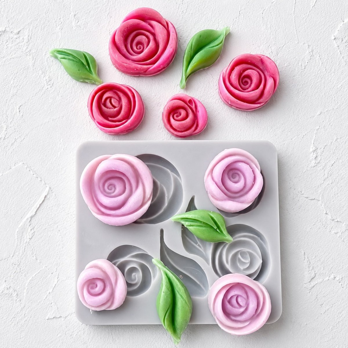 Bakewareind Rose Flower Leaf Fondant Silicone Mould - Bakeware India