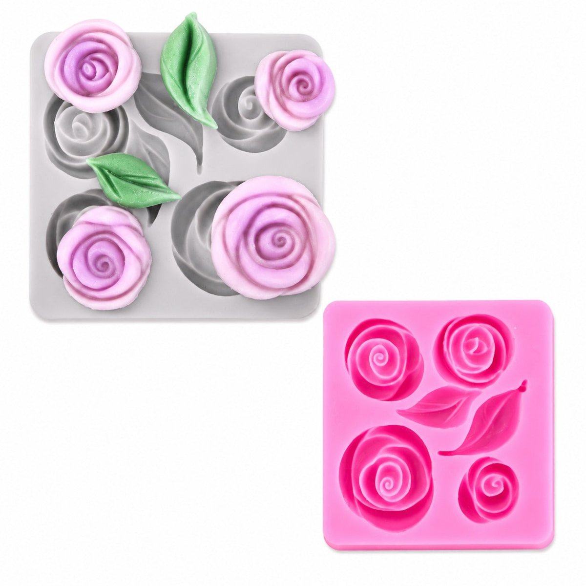 Bakewareind Rose Flower Leaf Fondant Silicone Mould - Bakeware India