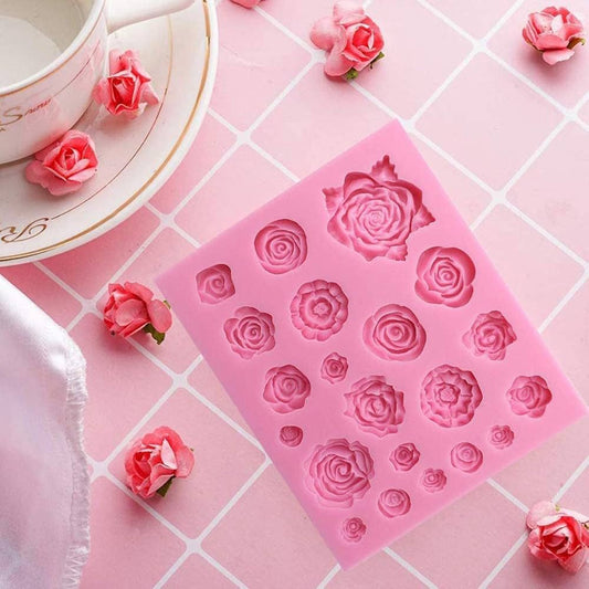 Bakewareind Rose Flower Silicone Fondant Cake Mould - Bakeware India