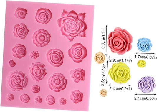 Bakewareind Rose Flower Silicone Fondant Cake Mould - Bakeware India