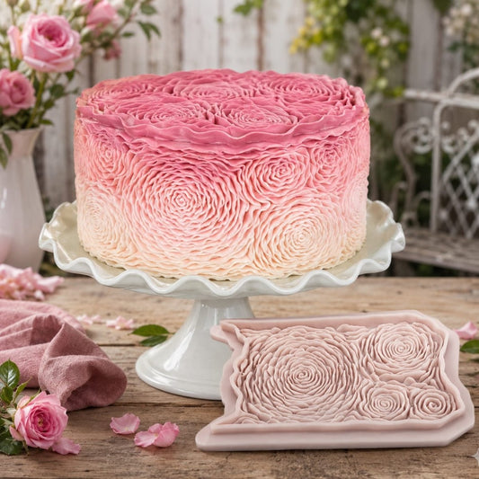 Bakewareind Rosette Texture Silicone Onlay Texture Mat Cake Mould - Bakeware India