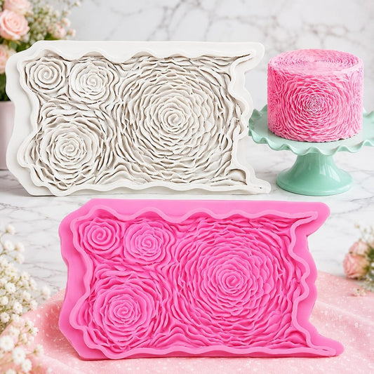 Bakewareind Rosette Texture Silicone Onlay Texture Mat Cake Mould - Bakeware India