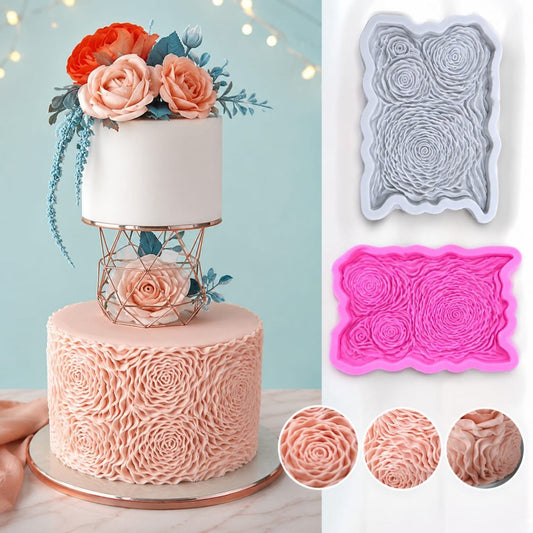Bakewareind Rosette Texture Silicone Onlay Texture Mat Cake Mould - Bakeware India