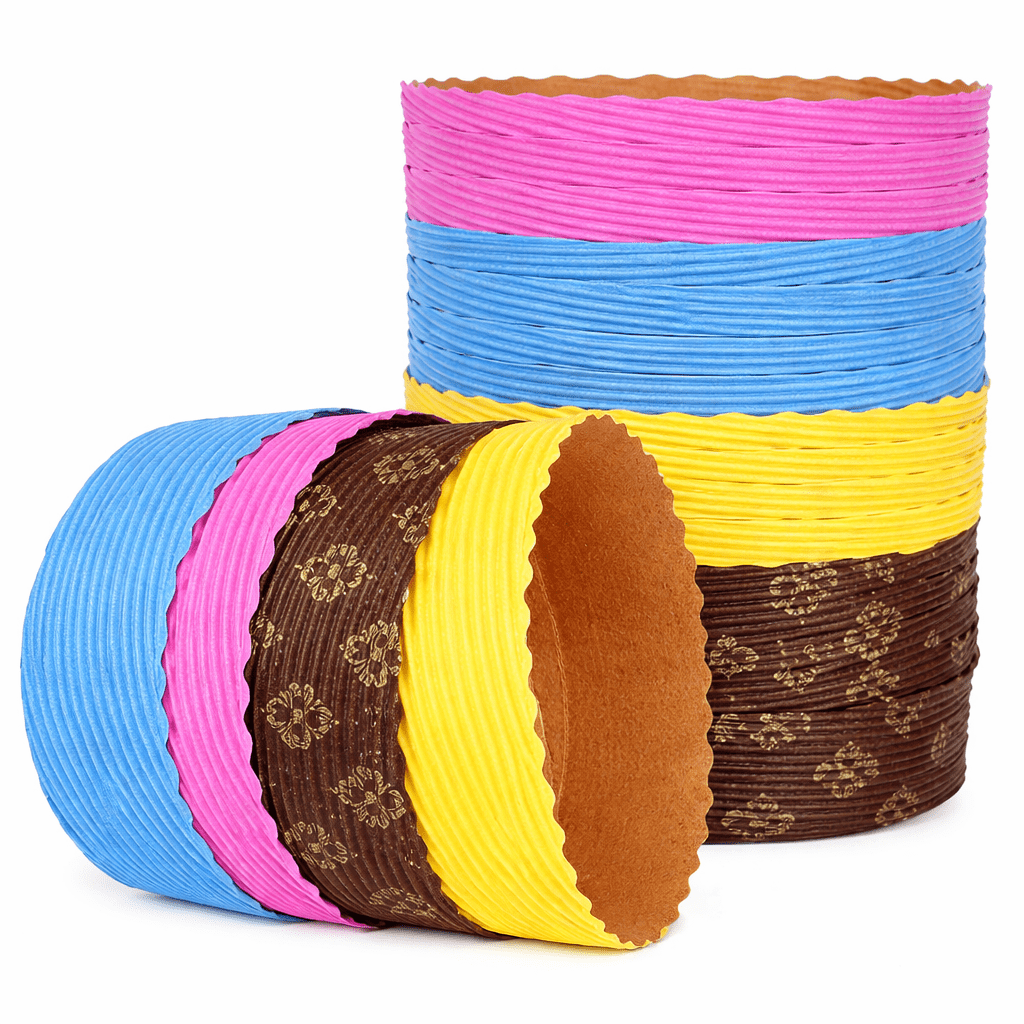 Bakewareind Round Assorted Color Cake Bake and serve liners , 10pcs - Bakeware India