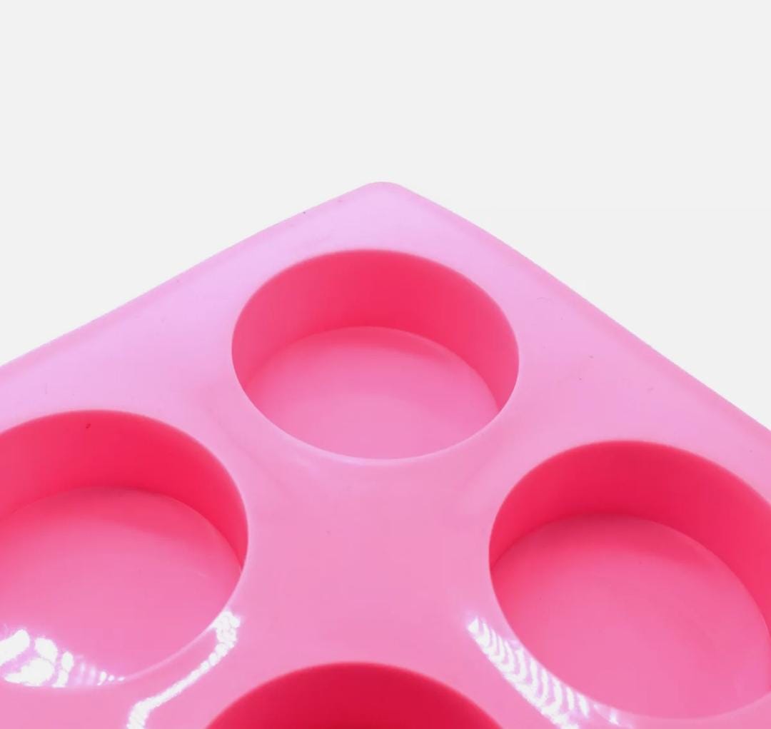Bakewareind Round Disc Cake Silicone Mould, 4 Cavity - Bakeware India