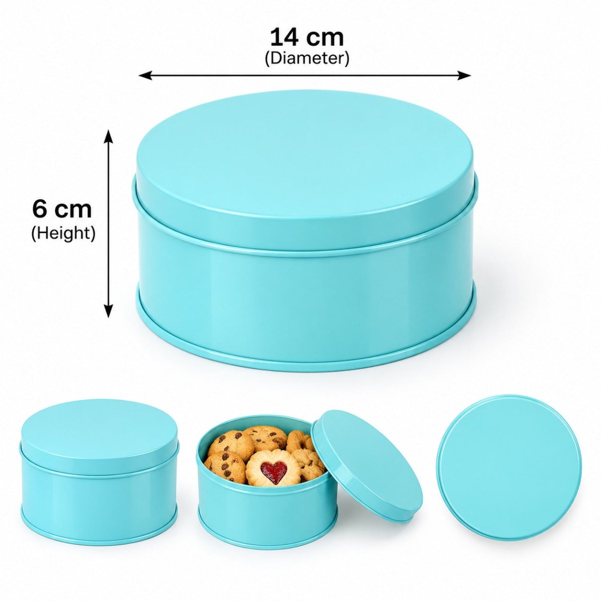 Bakewareind Round Metal Dream Cake Tins Boxes With Lids - Bakeware India