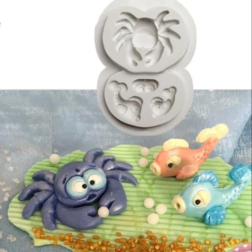 Bakewareind Sea Crab Fish Underwater Fondant Silicone Mould - Bakeware India