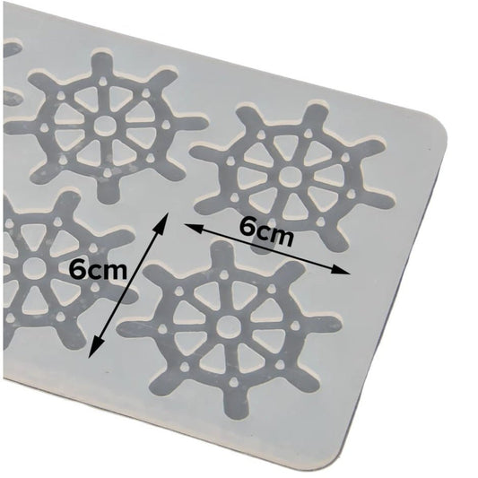 Bakewareind Ship Steering Wheel Chocolate Garnish Silicone Mould - Bakeware India