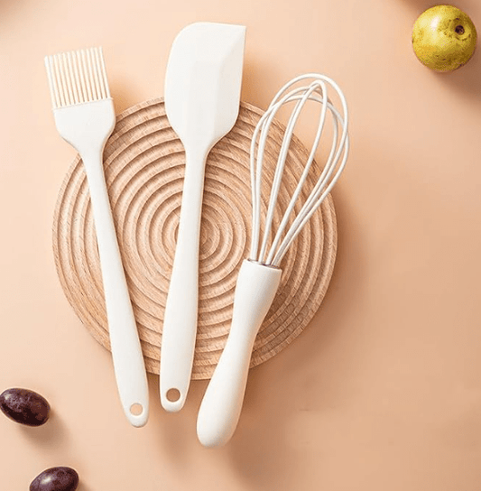 Bakewareind Silicone Pastry Brush Baking Brush, Whisk & Spatulas Cake tool-3pcs Set - Bakeware India
