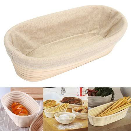 Bakewareind Sourdough Bread Starter Kit Banneton Bread Proofing Basket - 9 inch Oval - Bakeware India