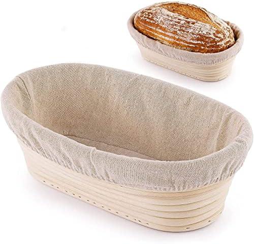 Bakewareind Sourdough Bread Starter Kit Banneton Bread Proofing Basket - 9 inch Oval - Bakeware India