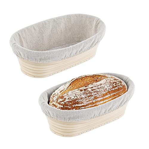 Bakewareind Sourdough Bread Starter Kit Banneton Bread Proofing Basket - 9 inch Oval - Bakeware India